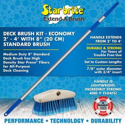 Brush Kit - Telescoping 2'-4' Handle, 8" Medium Duty Bristles