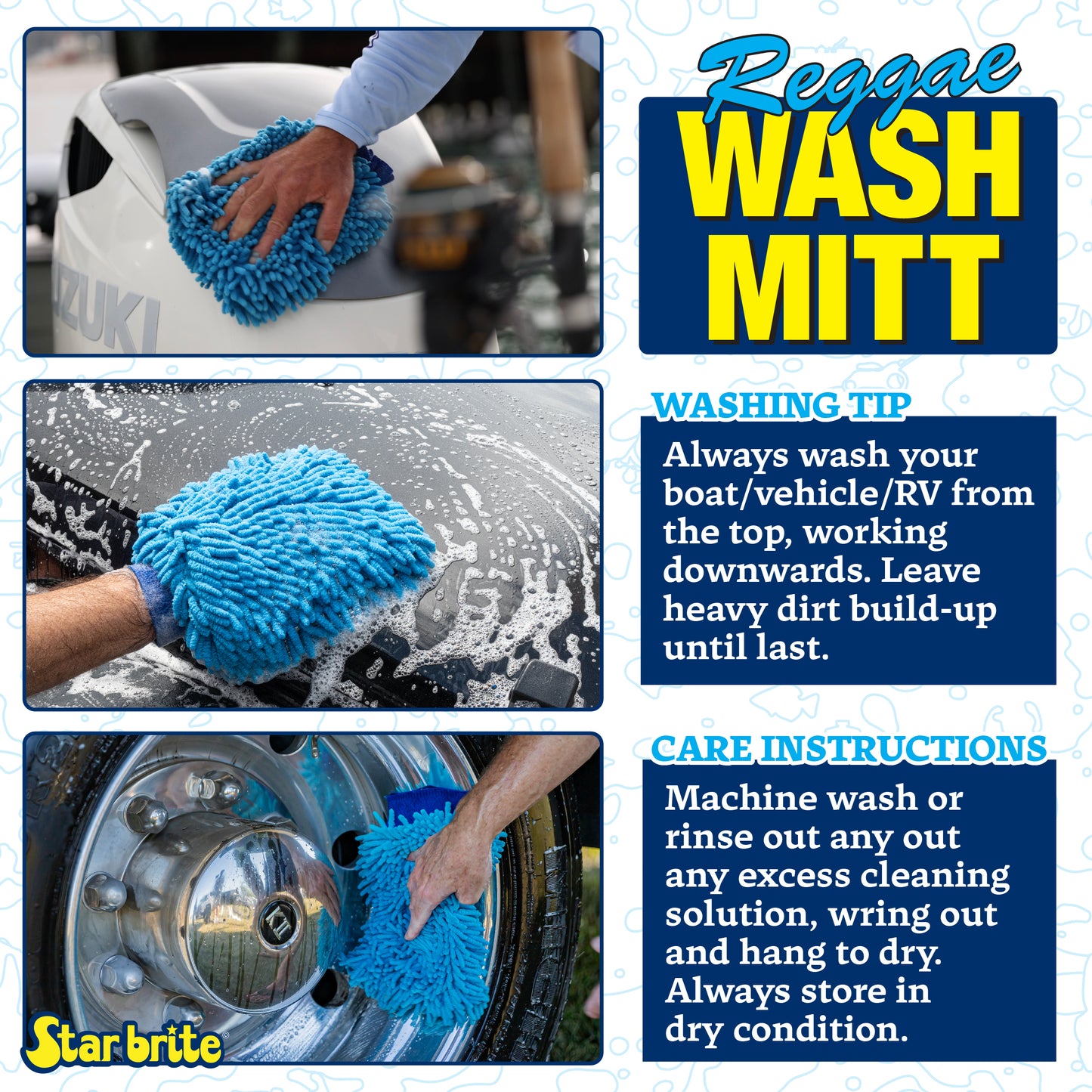 Machine Washable Microfiber Reggae Mitt - Soft, Highly Absorbent