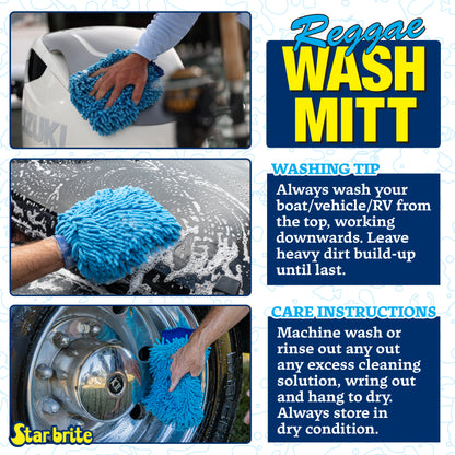 Machine Washable Microfiber Reggae Mitt - Soft, Highly Absorbent