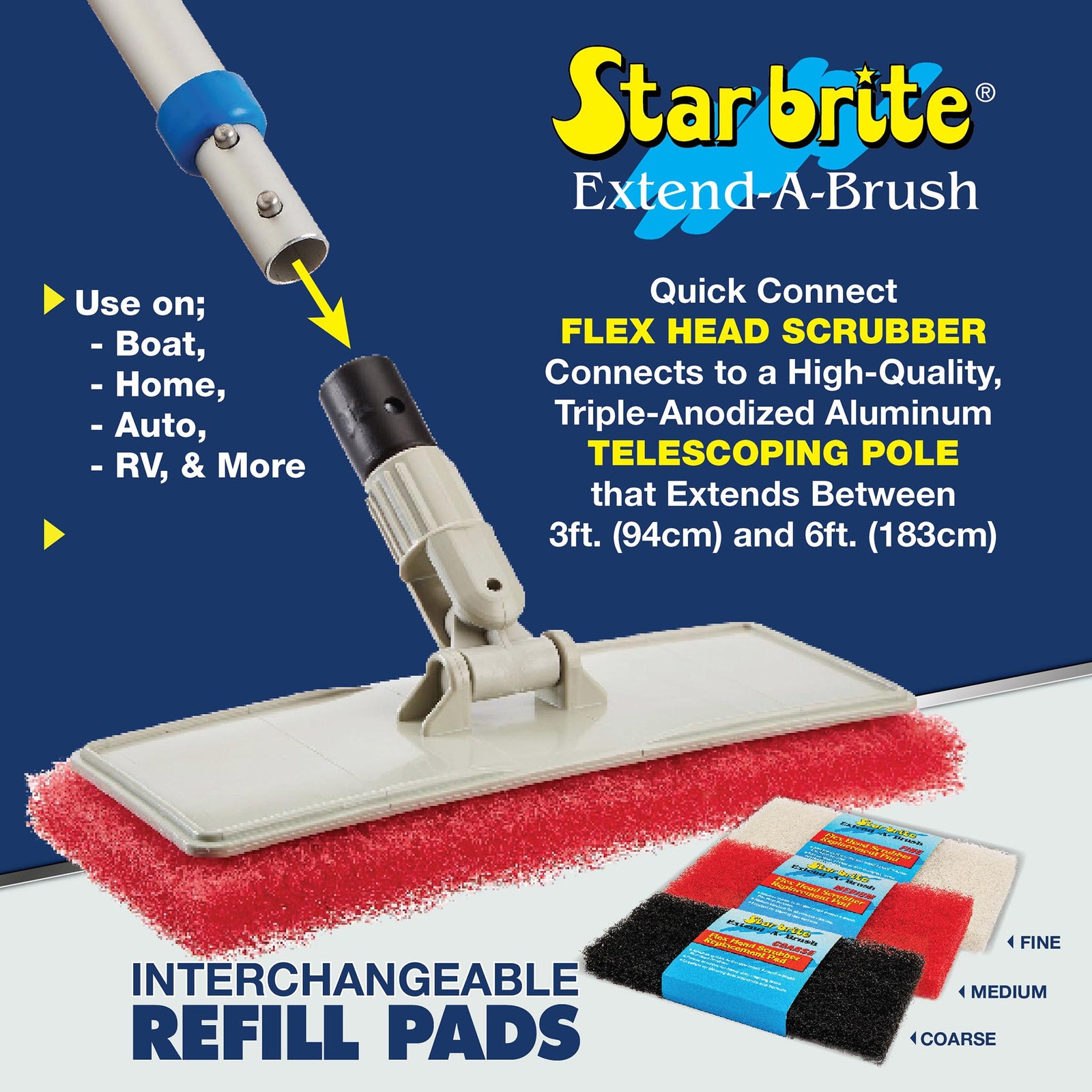 Large Scrub Red Pad With Flexible Head Scrubber - Medium Texture