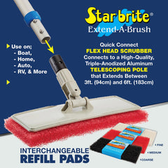 Large Scrub Red Pad With Flexible Head Scrubber - Medium Texture