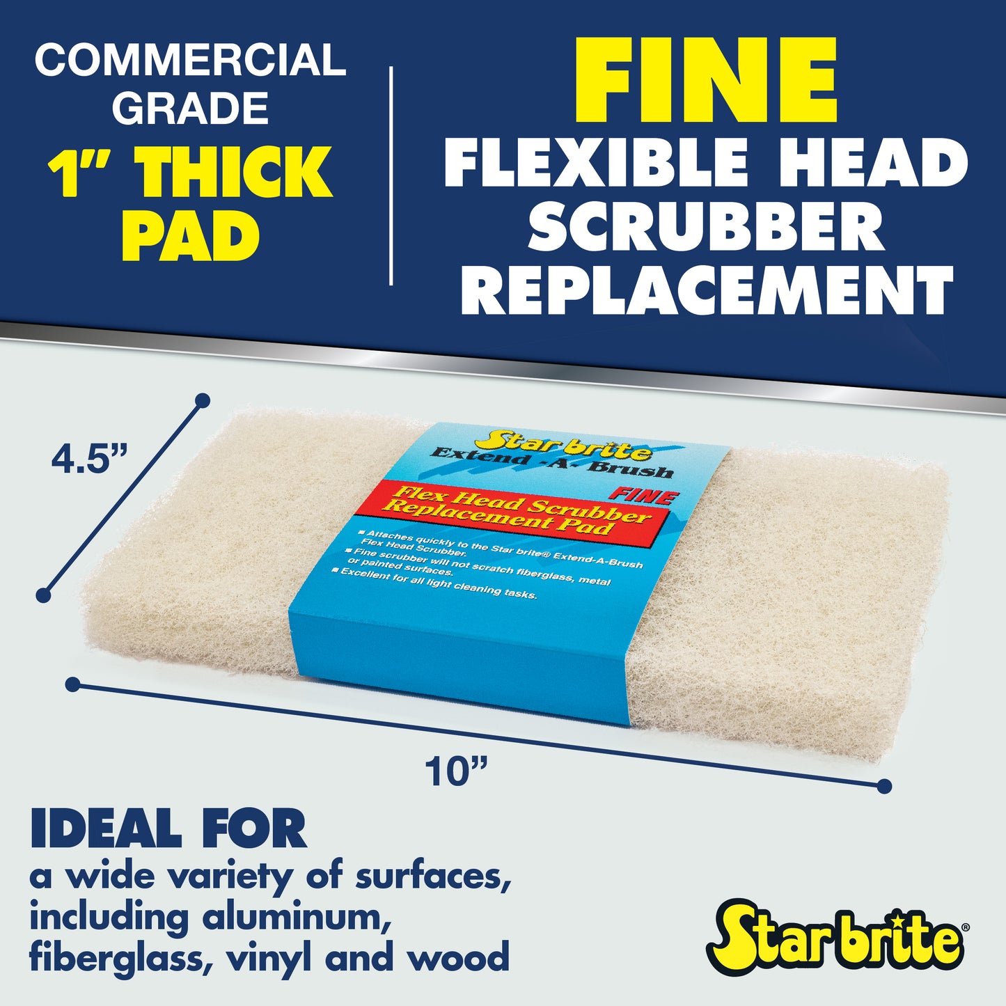 Large Scrub White Pad - Fine Texture