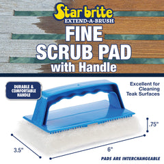 Fine White Scrub Pad with Interchangeable Handle