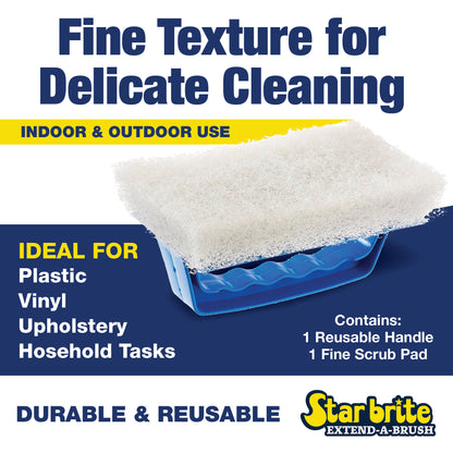 Fine White Scrub Pad with Interchangeable Handle