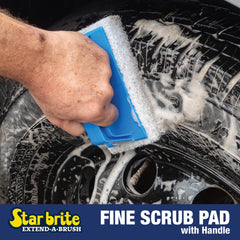 Fine White Scrub Pad with Interchangeable Handle