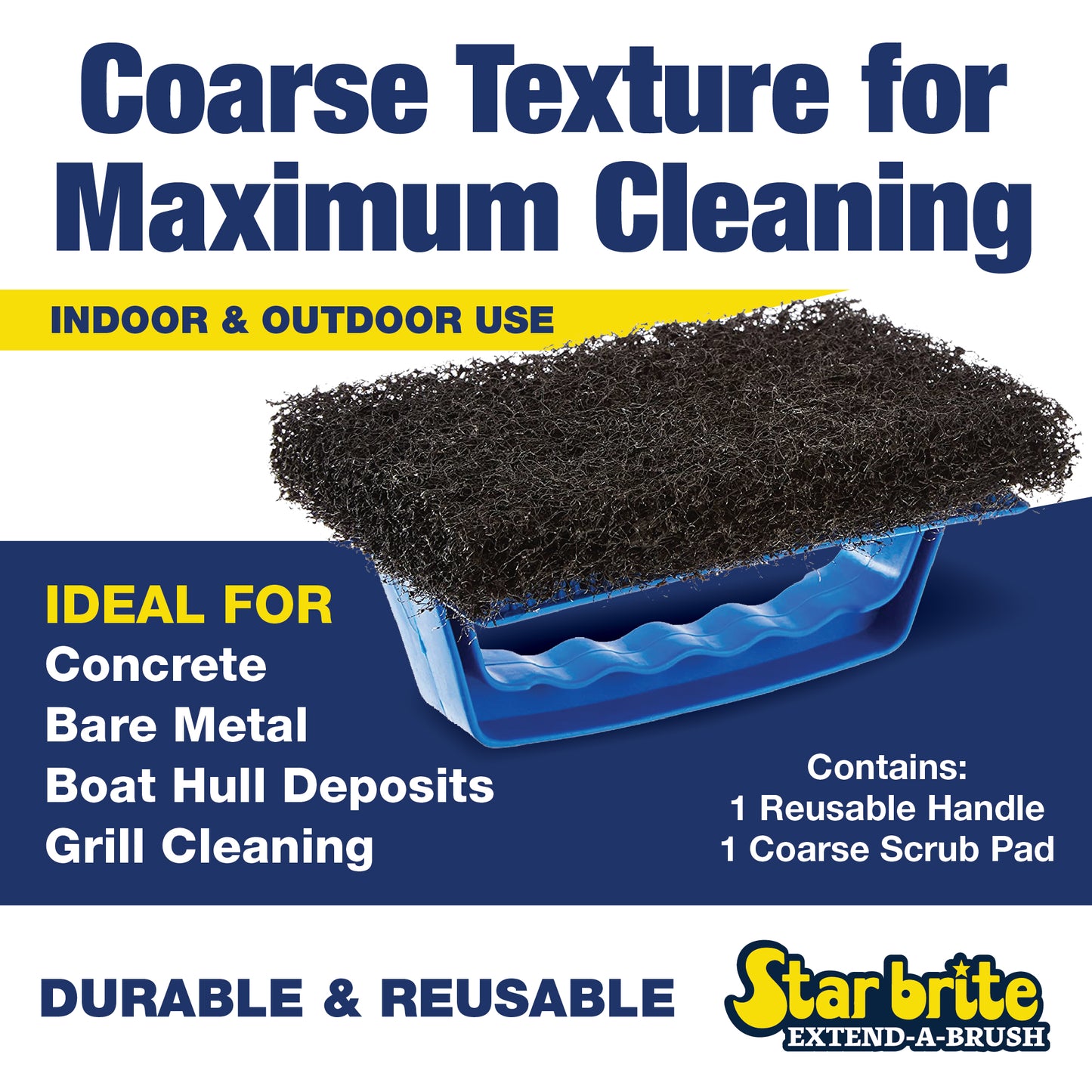 Coarse Black Scrub Pad with Interchangeable Handle