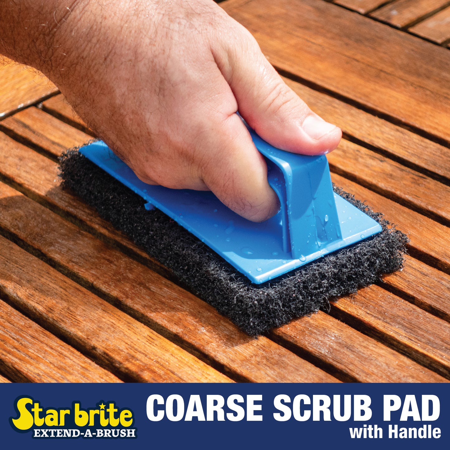 Coarse Black Scrub Pad with Interchangeable Handle
