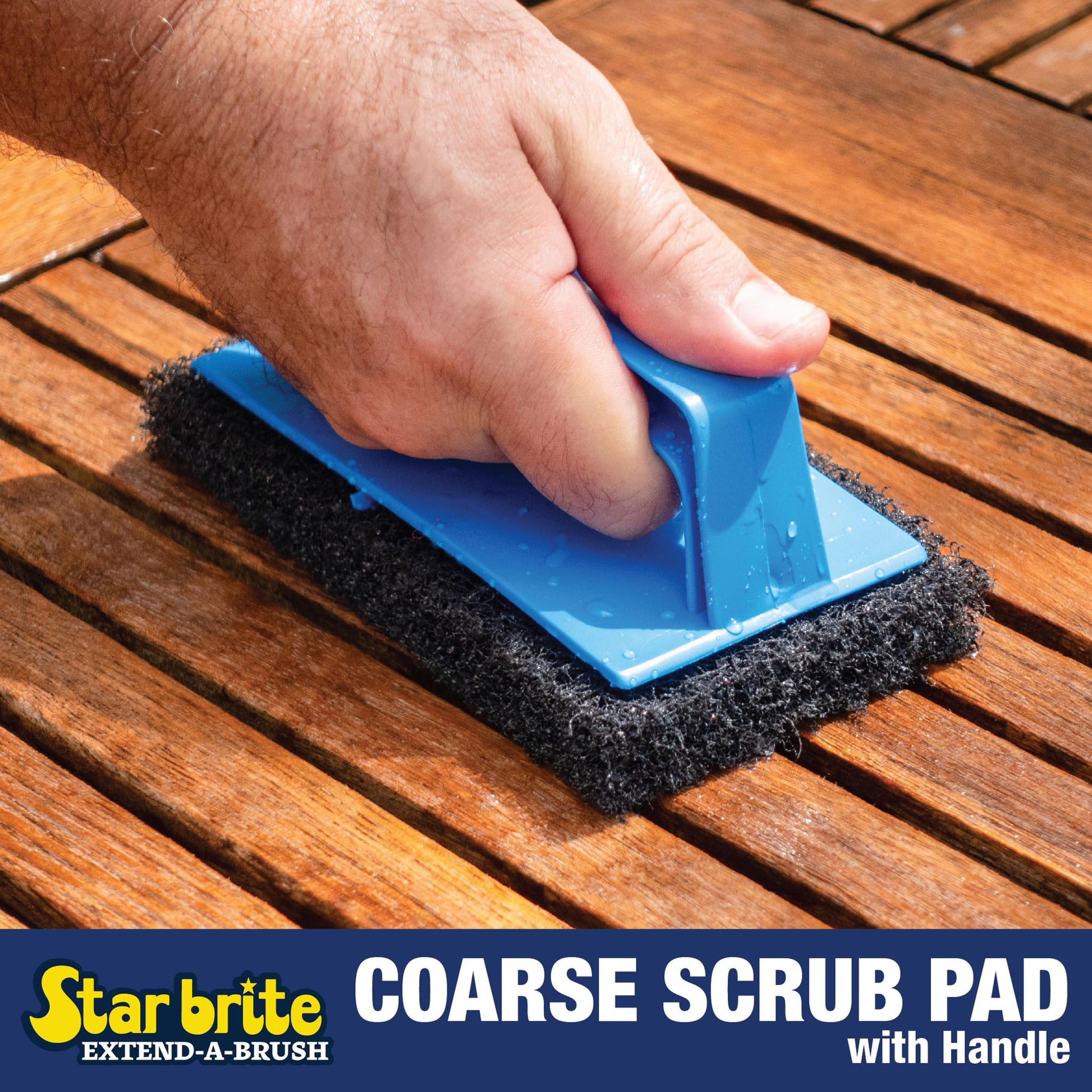 Coarse Black Scrub Pad with Interchangeable Handle - Star brite Distributing, LLC
