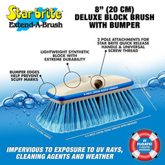 Deluxe Medium Wash 8" Brush Head with Bumper - Star brite Distributing, LLC