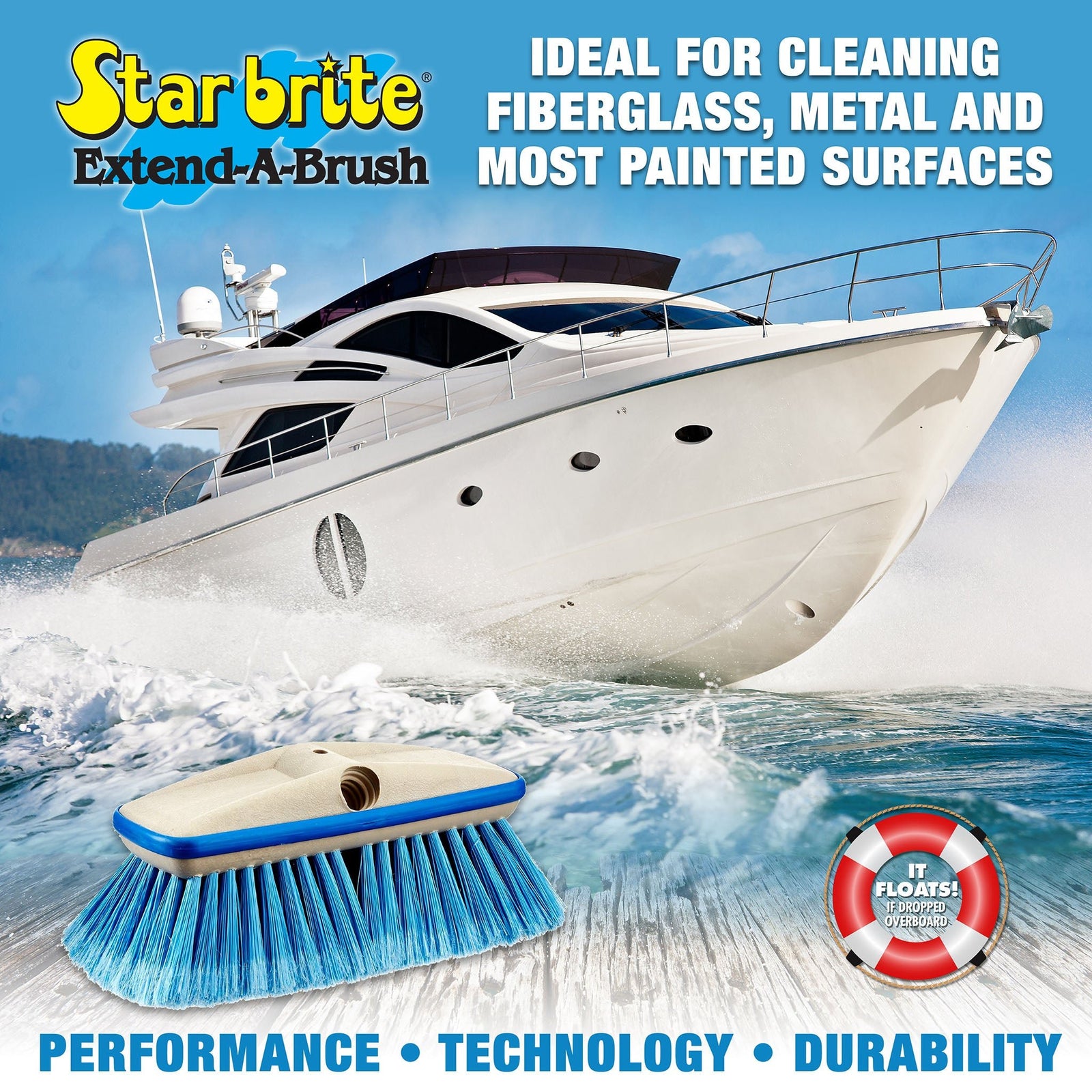 Deluxe Medium Wash 8" Brush Head with Bumper - Star brite Distributing, LLC