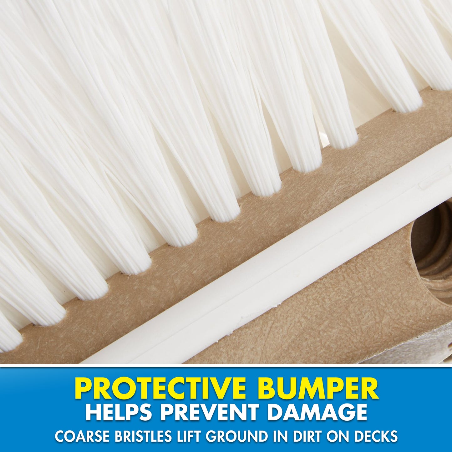 Deluxe Stiff Heavy Duty 8" Brush Head with Bumper - Dual Connection