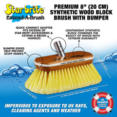 Synthetic Wood Block Premium 8" Soft Bristle Wash Brush