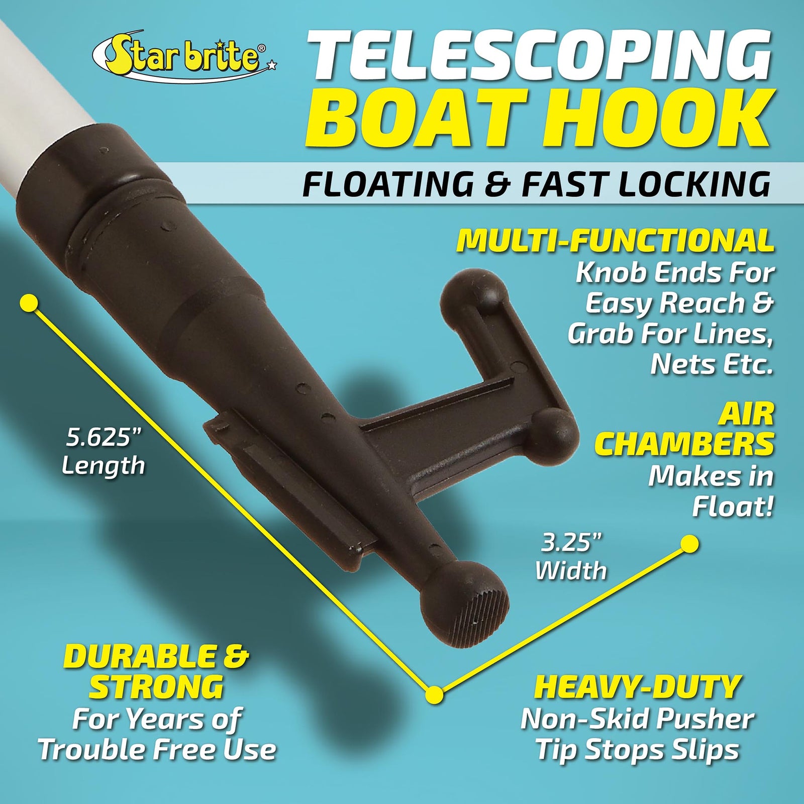 Telescoping Floating Boat Hook that Extends 4.5 to 8 Ft.