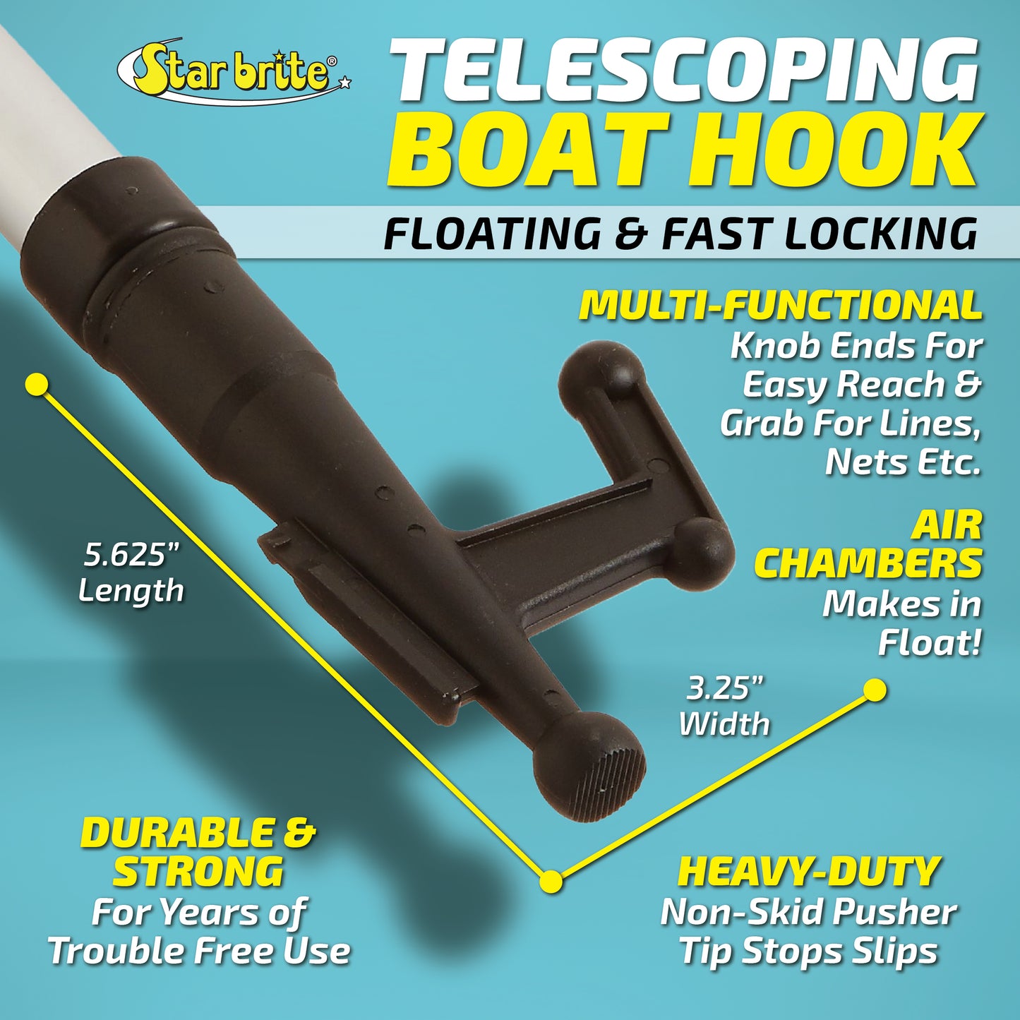 Telescoping Boat Hook – Floating, Extends 4.5 to 8 ft.