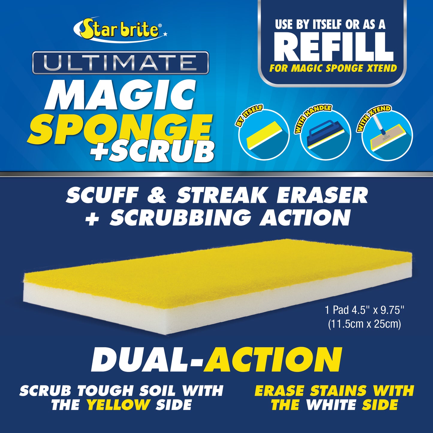 Dual-Sided Magic Sponge + Scrub Pad for Boats & RVs