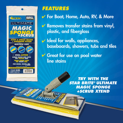 Dual-Sided Magic Sponge + Scrub Pad for Boats & RVs