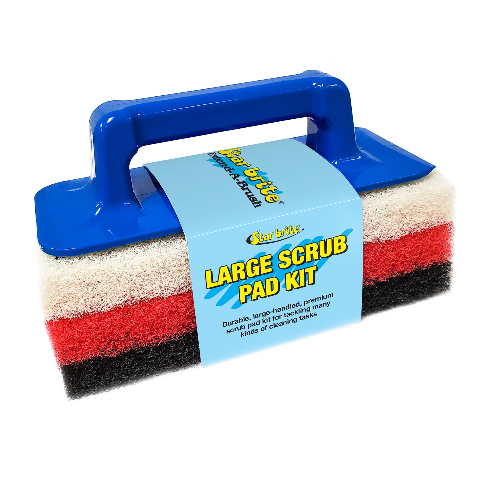 Large Multi-Texture Scrub Pad Kit with Interchangeable Handle - Star brite Distributing, LLC