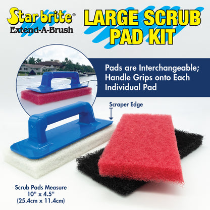 Large Multi-Texture Scrub Pad Kit with Interchangeable Handle