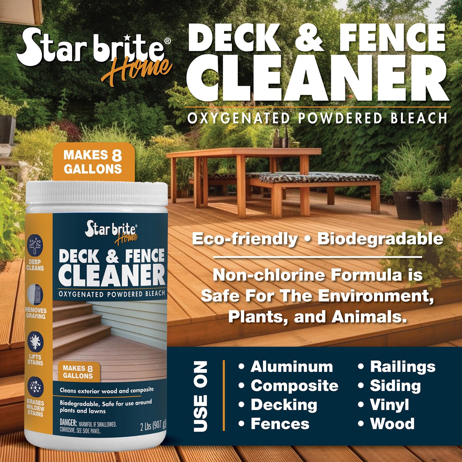 Deck & Fence Cleaner – Oxygenated Powdered Bleach