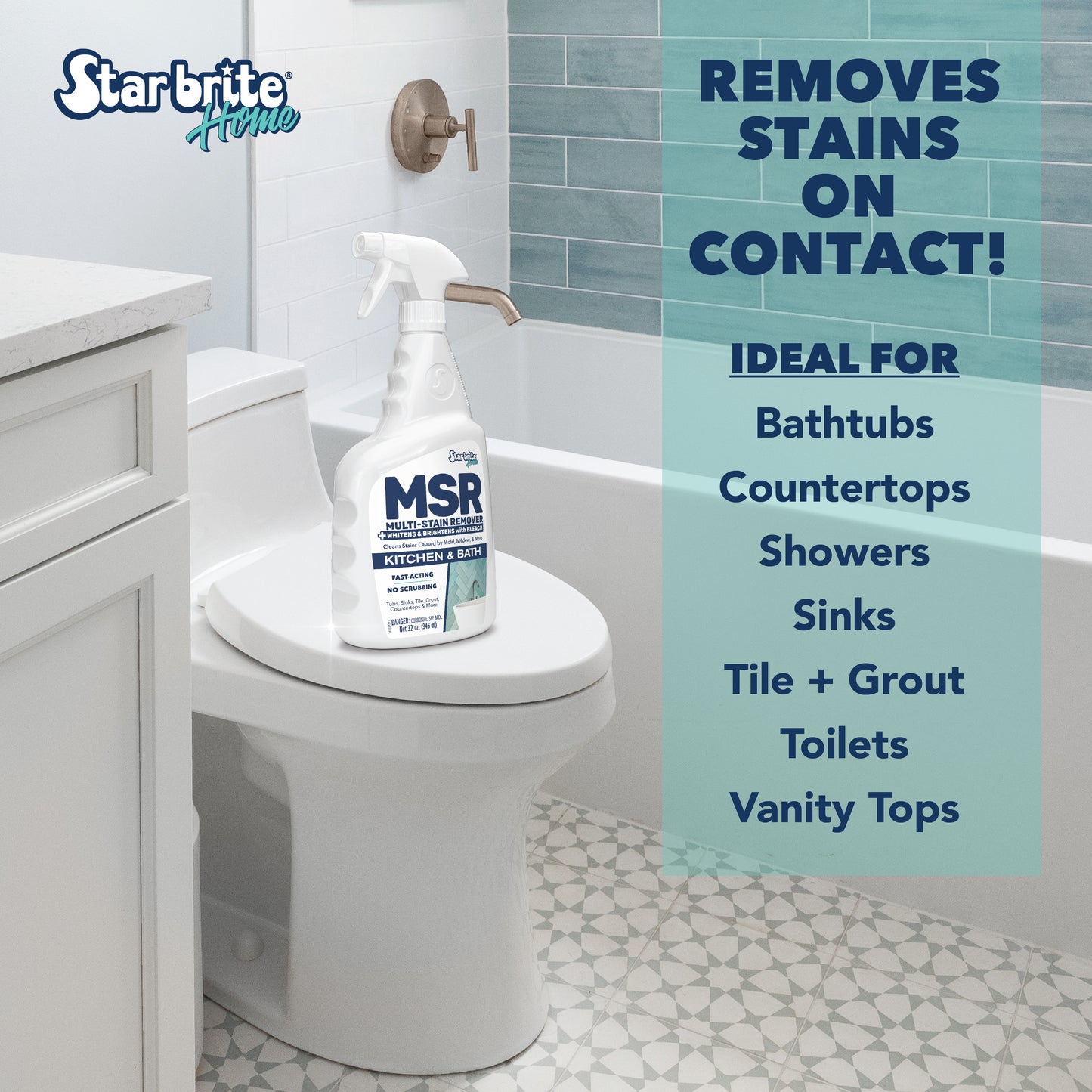 Star brite Home MSR Multi-Stain Remover with Bleach for Kitchen & Bath