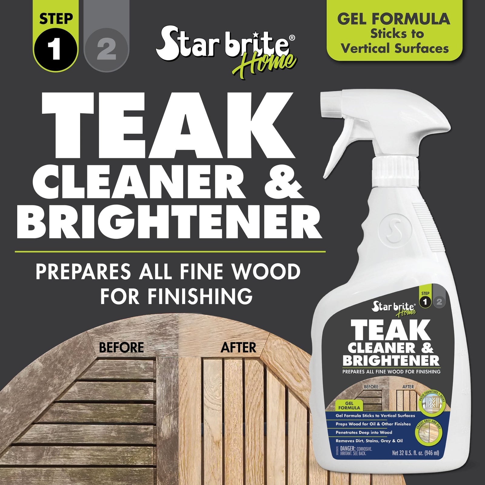 Teak Cleaner & Brightener - Step 1 - Star brite Distributing, LLC