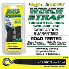 20' Heavy-Duty Winch Strap with Forged Hook