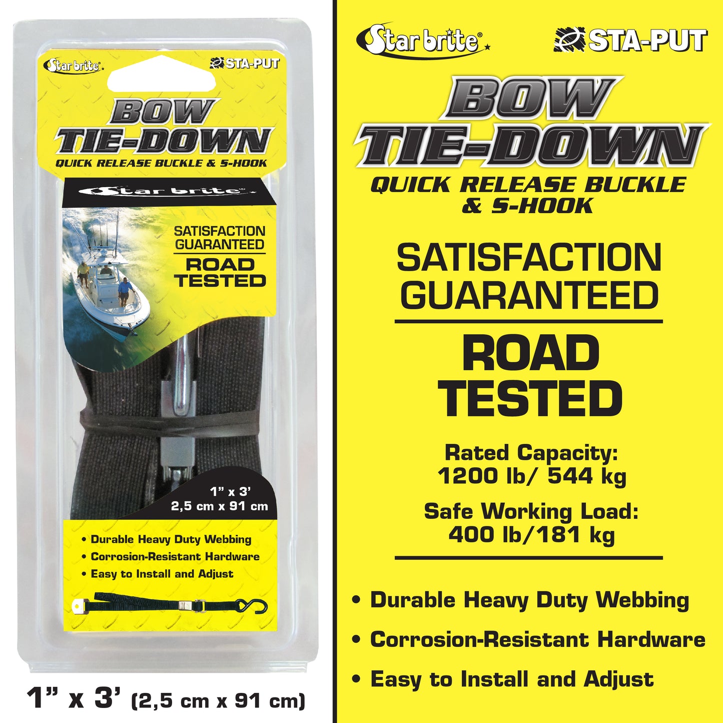 36" Heavy-Duty Tie Down Strap with Quick Release Buckle