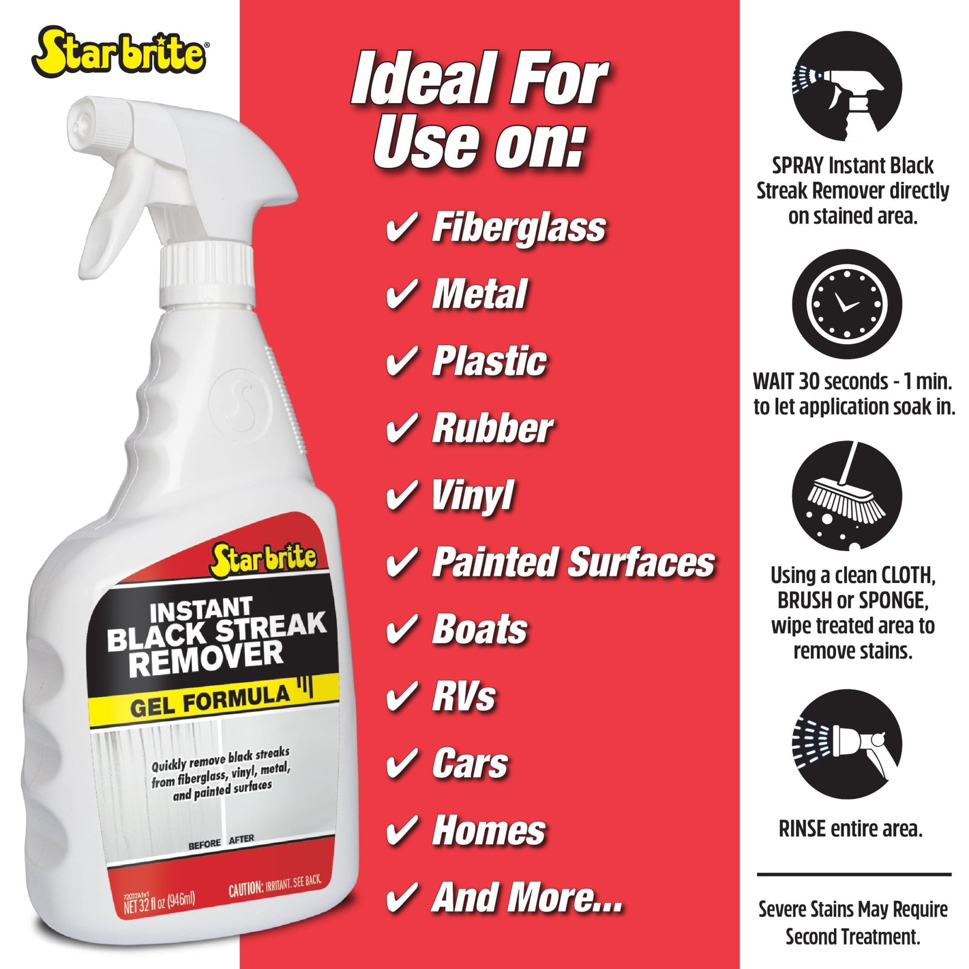 Instant Black Streak Remover Gel Formula - Star brite Distributing, LLC