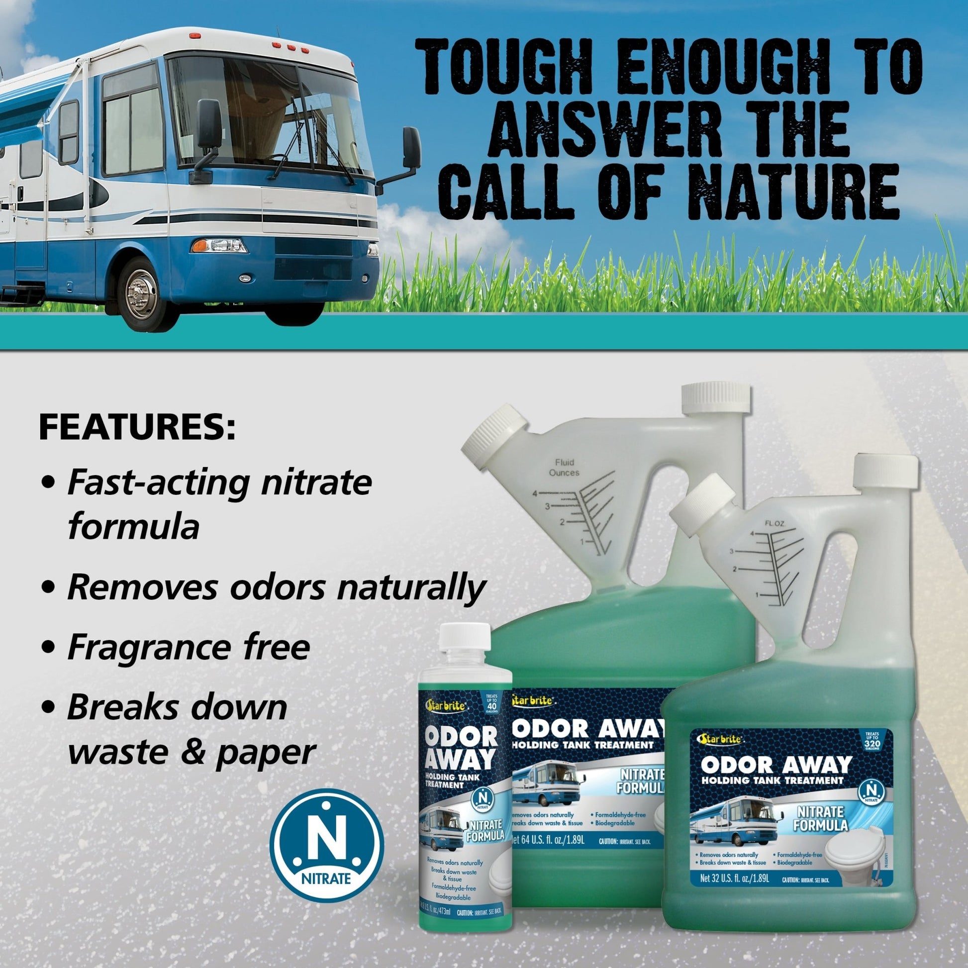 Odor Away Holding Tank Treatment - Nitrate Formula - Star brite Distributing, LLC