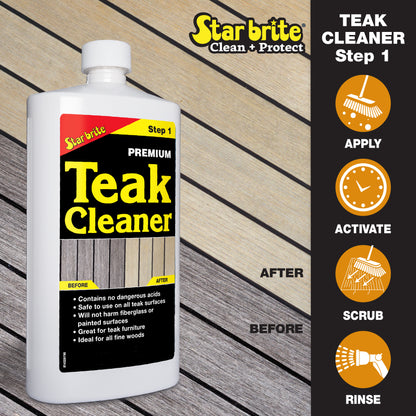 Teak Care Kit - Cleaner, Brightener & Teak Oil 3-Step Wood Restoration