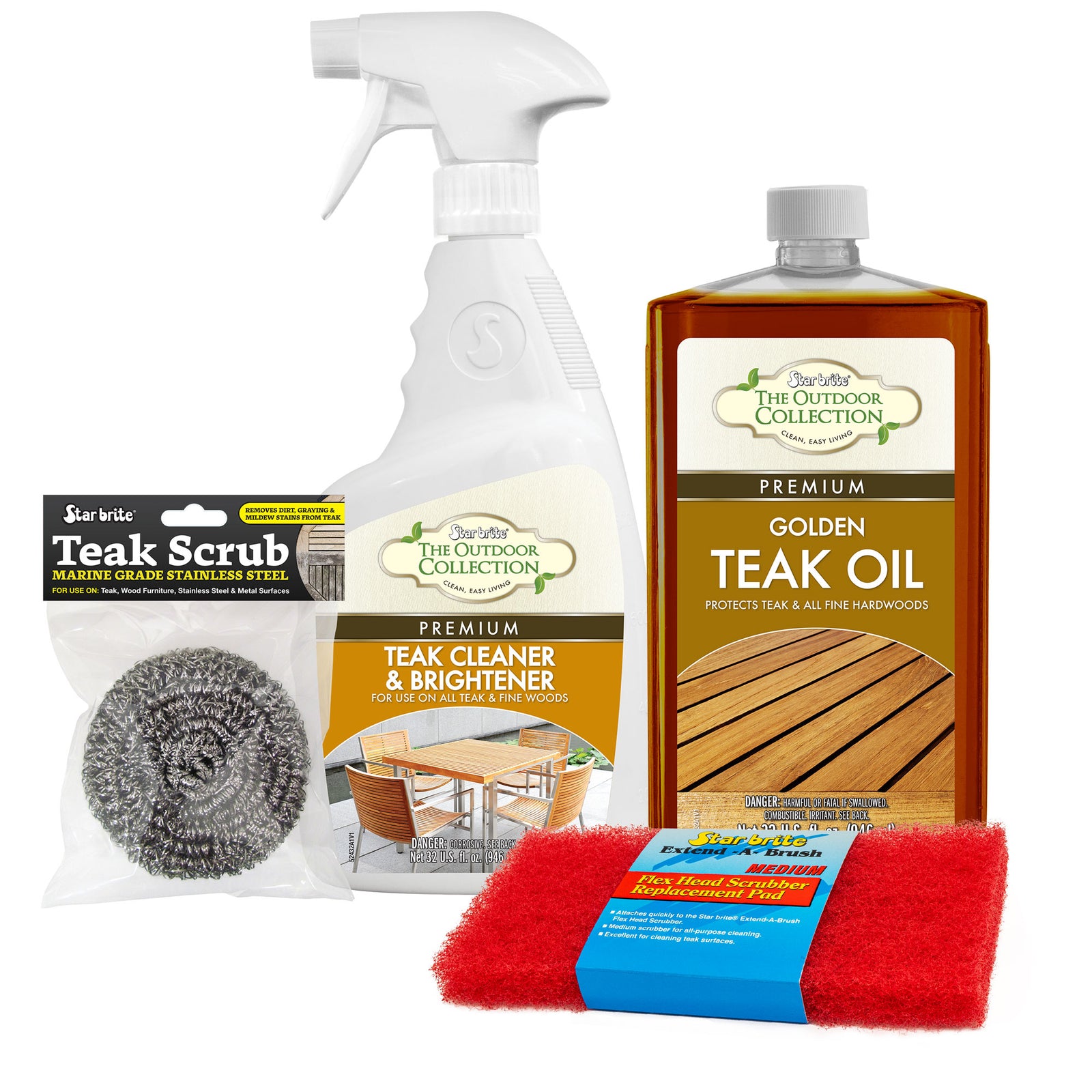 Teak Care Kit - Cleaner, Brightener Spray & Teak Oil - Star brite Distributing, LLC