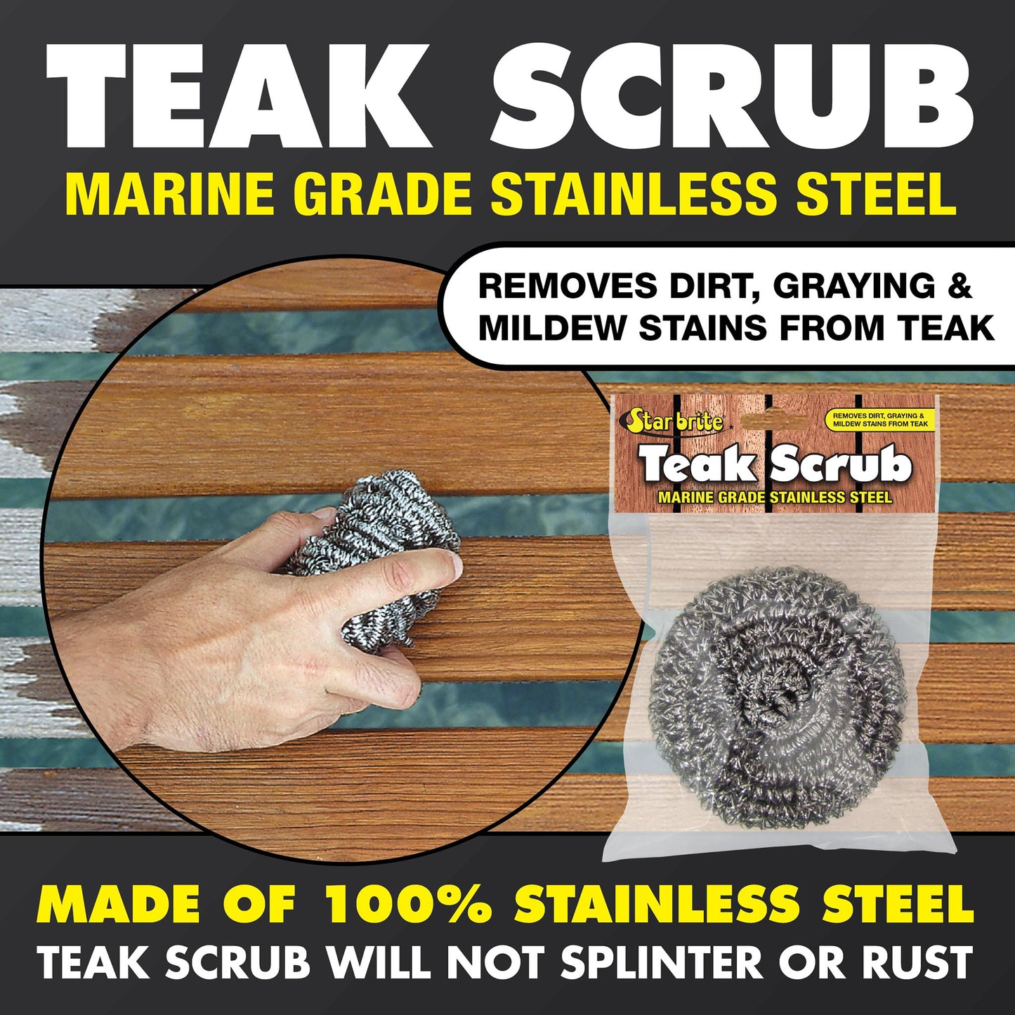 Teak Care Kit - Cleaner, Brightener & Teak Oil 3 - Step Wood Restoration - Star brite Distributing, LLC