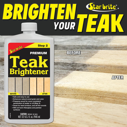 Premium Teak Brightener - Enhances Natural Wood Grain