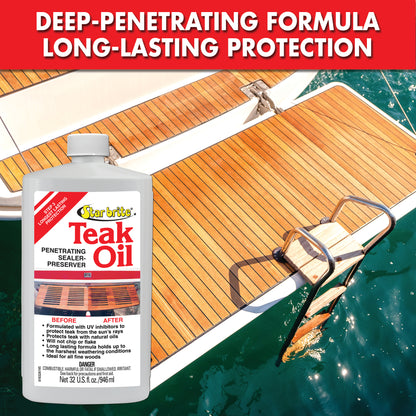 Teak Oil - Long Lasting, Penetrating, Sealer, & Preserver With UV Inhibitors