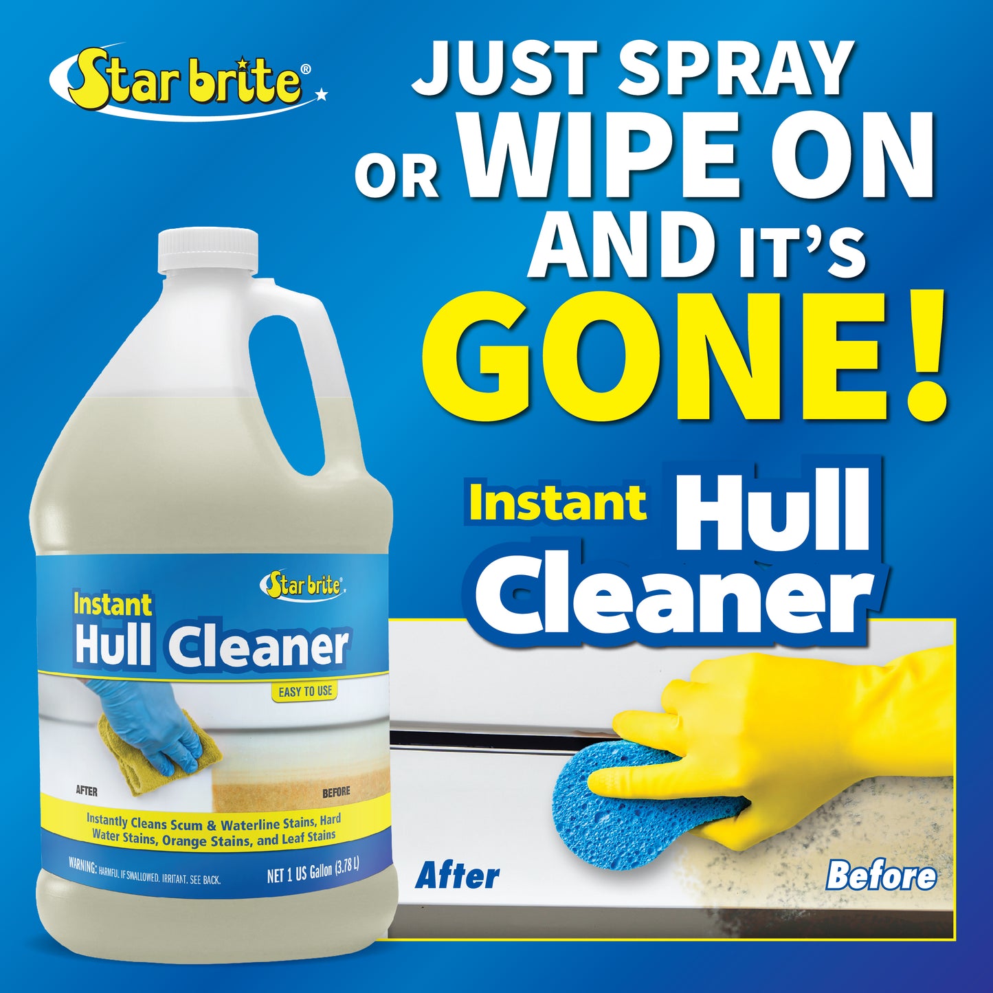 Instant Hull Cleaner - Wipe On, Rinse Off Formula