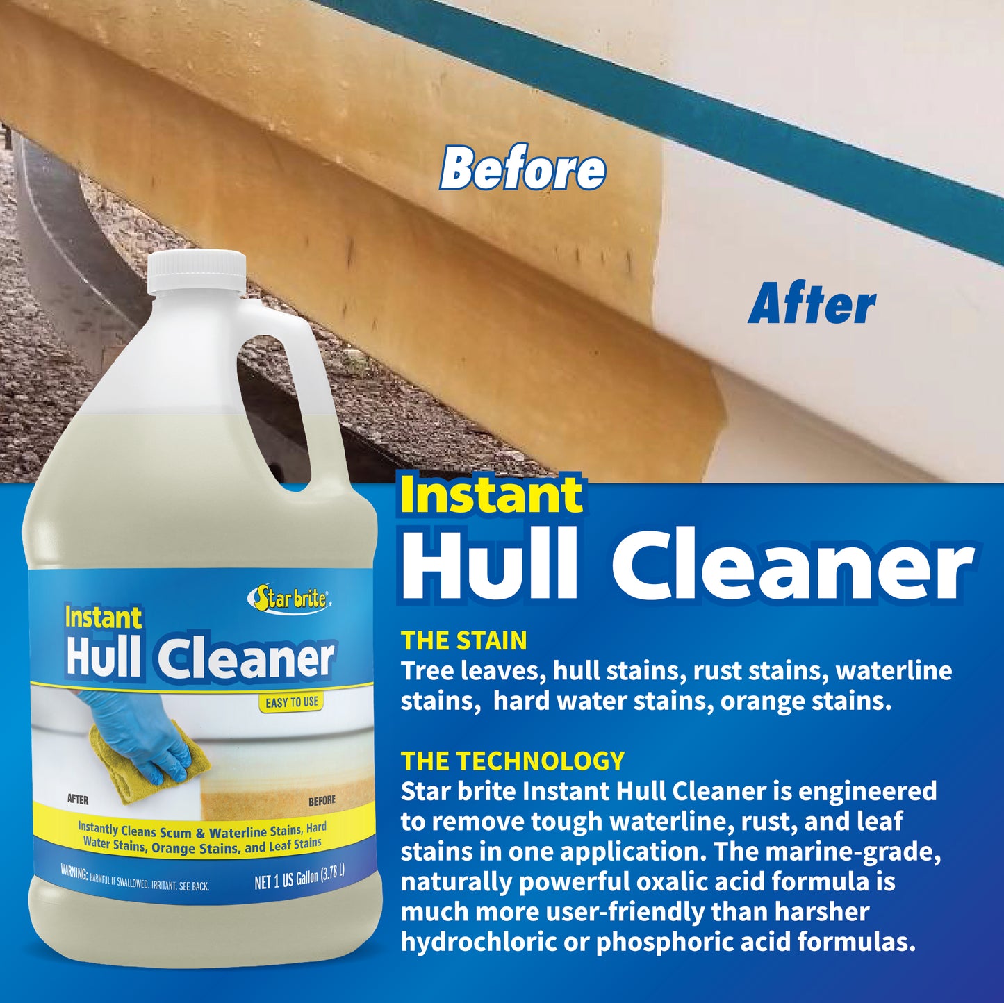 Instant Hull Cleaner - Wipe On, Rinse Off Formula