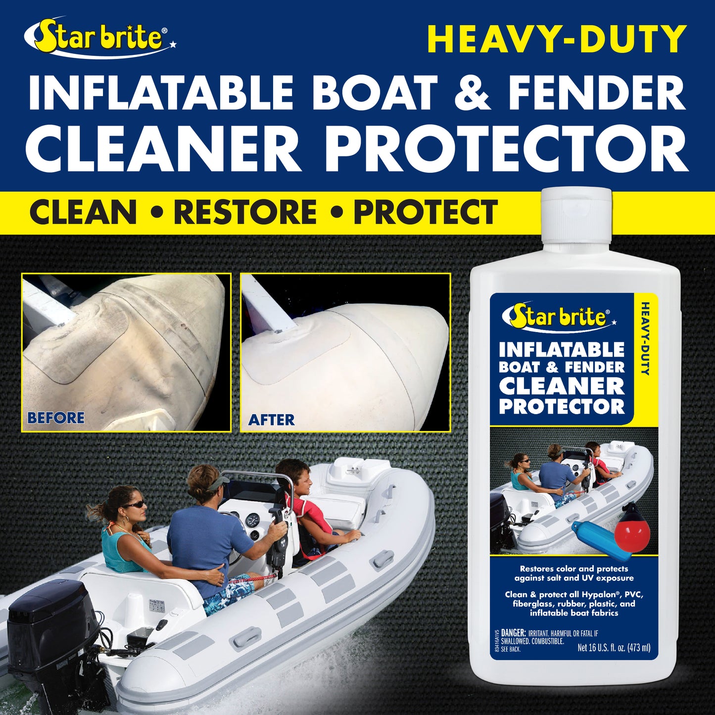 Heavy-Duty Inflatable Boat & Fender Cleaner Protector