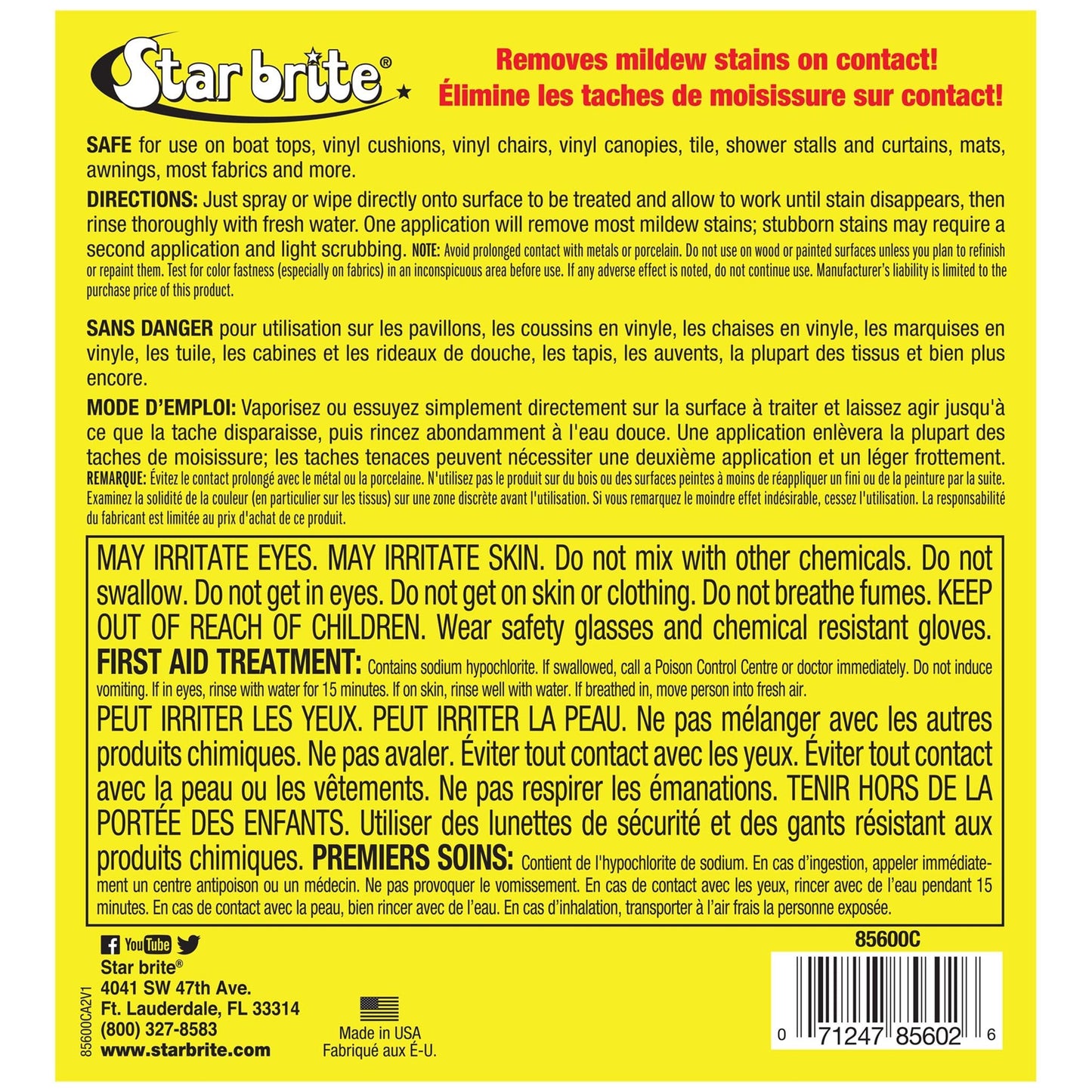 Mildew Stain Remover - Star brite Distributing, LLC