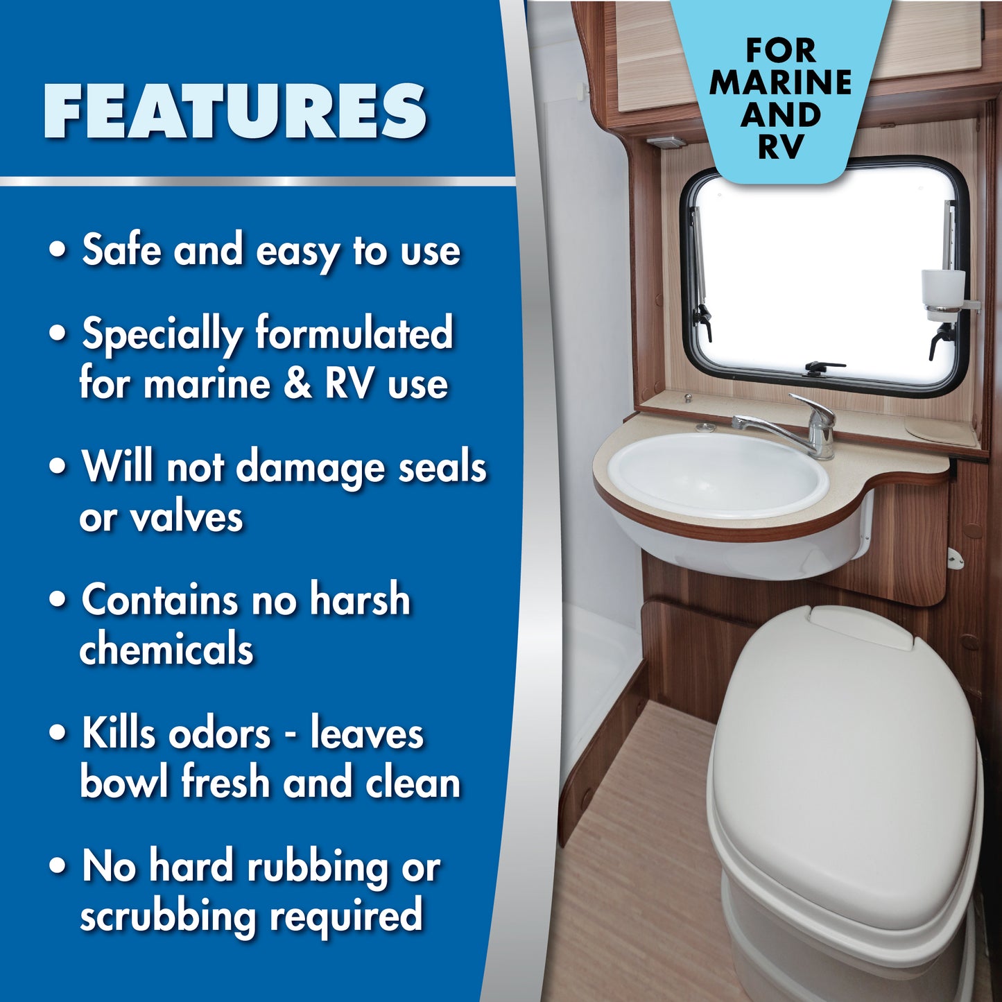 Toilet Bowl Cleaner - Boat, RV, & Portable Use