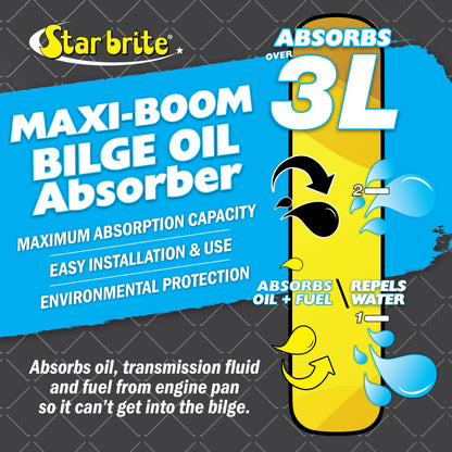 Bilge Oil Absorber Maxi-Boom - Absorbs Fuel, Diesel, Oil, Gas
