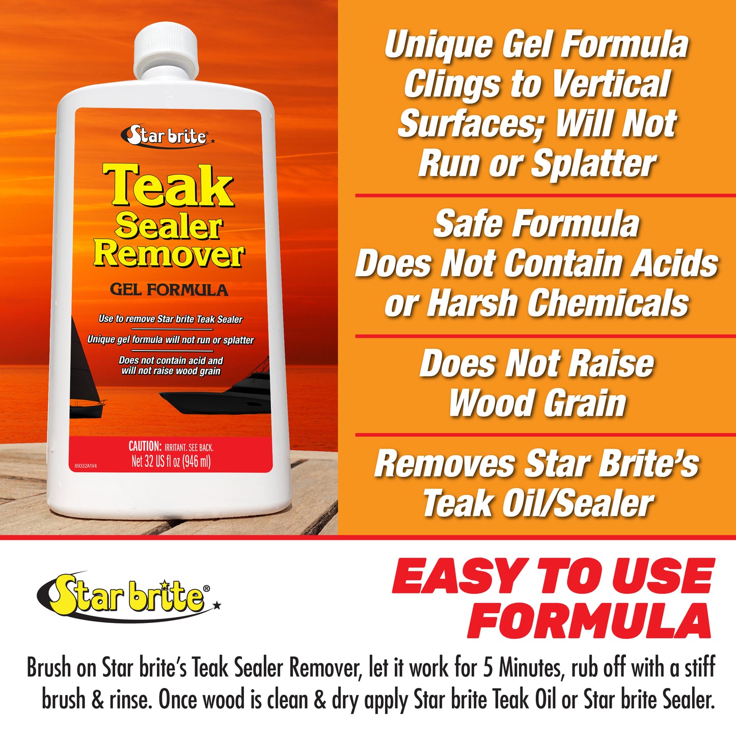 Teak Sealer Remover - Gel Formula, Citrus Scent