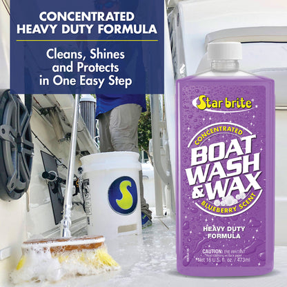Boat Wash & Wax - Heavy Duty Concentrate - Blueberry Scent - Star brite Distributing, LLC