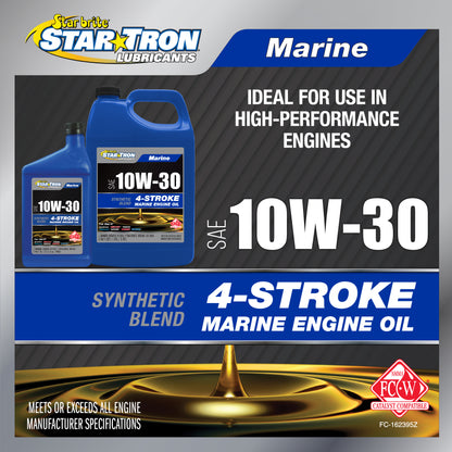 Star Tron 10W-30 Synthetic Blend Marine Oil – 4-Stroke Engine Protection