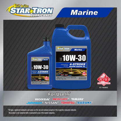 Star Tron 10W-30 Synthetic Blend Marine Oil – 4-Stroke Engine Protection
