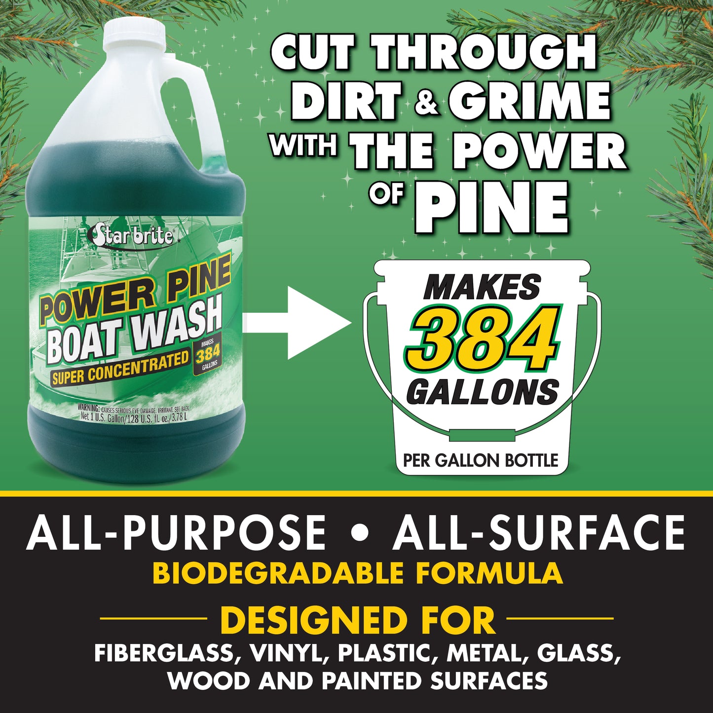 Power Pine Boat Wash - Concentrated Marine Grade Formula
