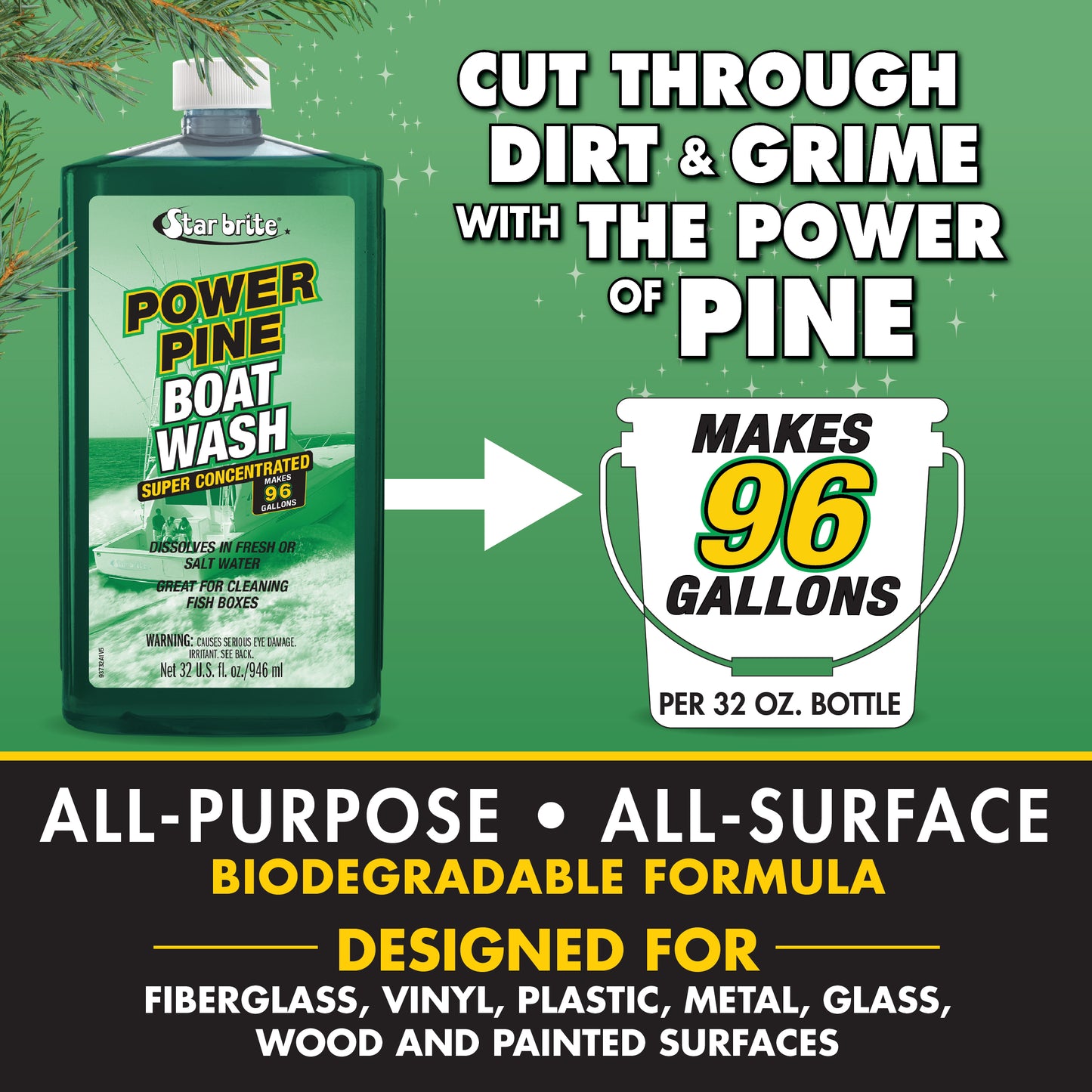 Power Pine Boat Wash - Concentrated Marine Grade Formula