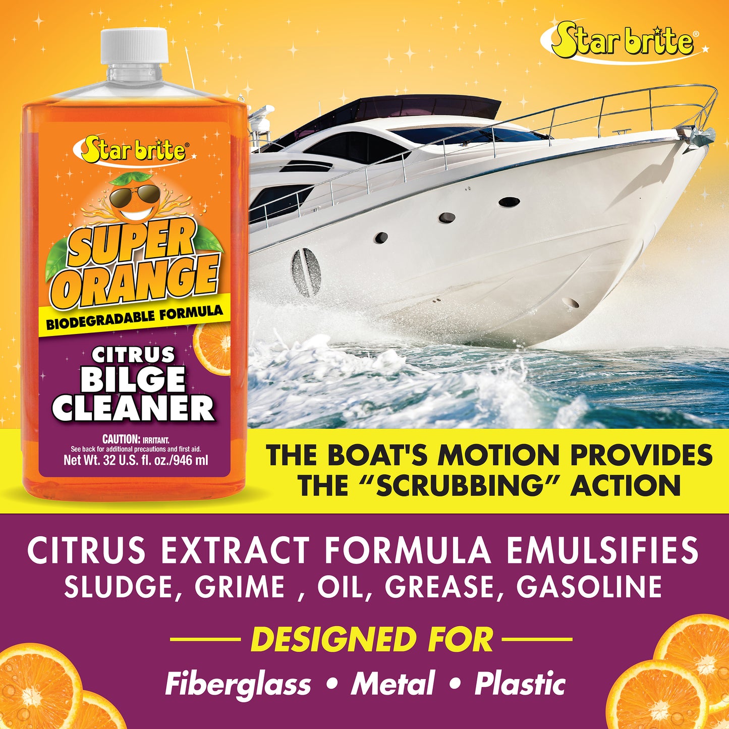 Super Orange Citrus Bilge Cleaner - Emulsifies Oil, Fuel