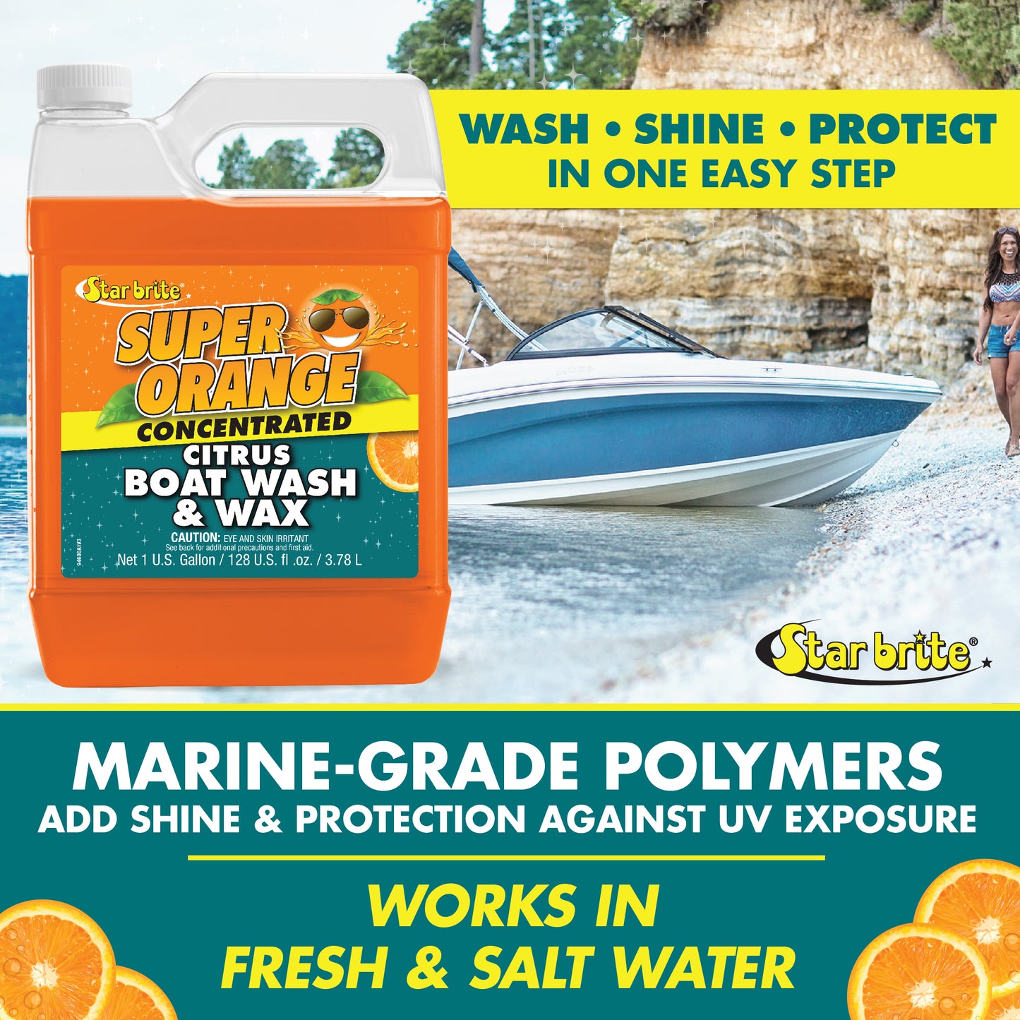 Super Orange Citrus Boat Wash & Wax - Fresh & Salt Water