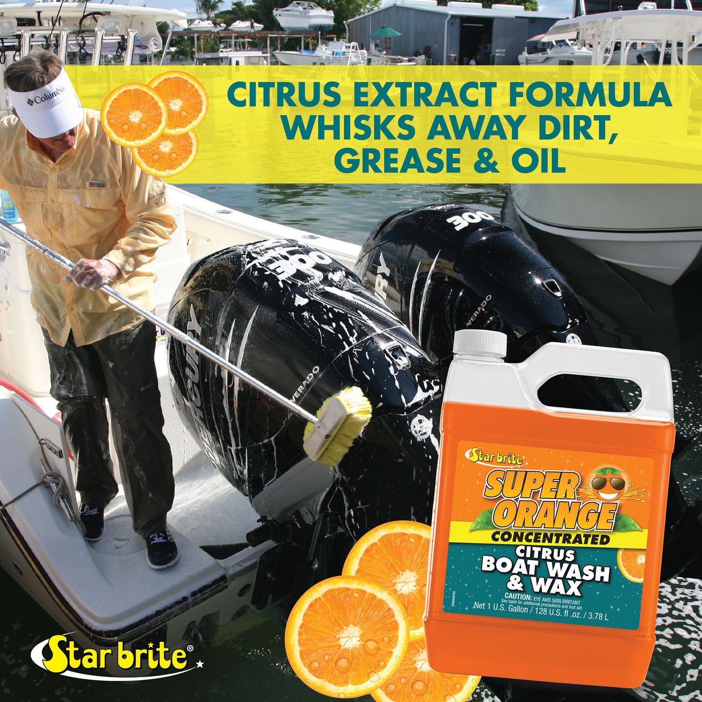 Super Orange Citrus Boat Wash & Wax - Fresh & Salt Water - Star brite Distributing, LLC