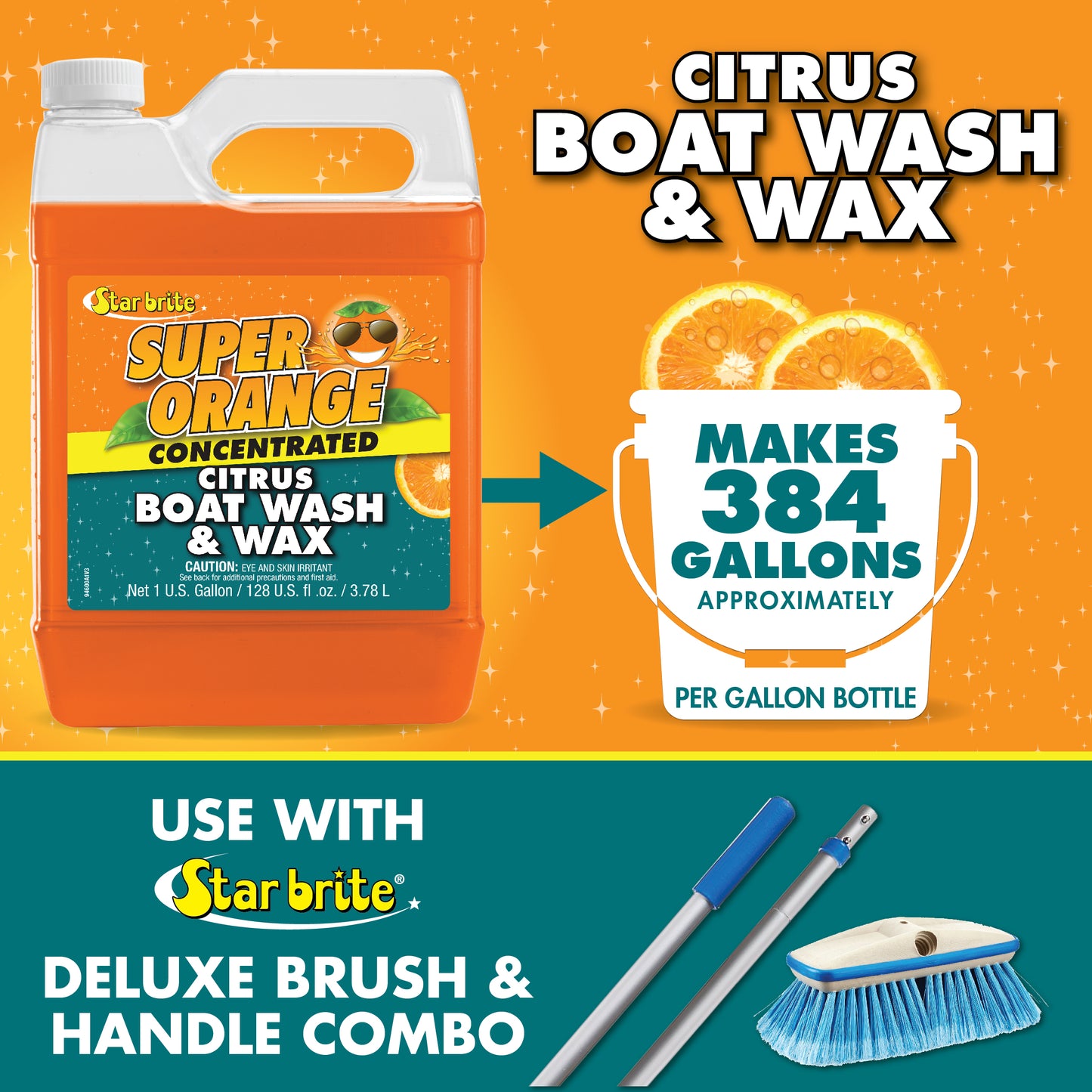 Super Orange Citrus Boat Wash & Wax - Fresh & Salt Water
